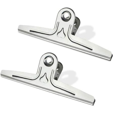 Stora Bull Clips, 2-pack Silver Rostfritt Stål Pappersklämmor (30cm)