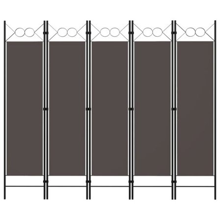 vidaXL Rumsavdelare 5 paneler antracit 200x180 cm
