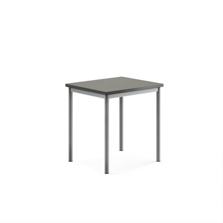 Desk SONITUS, 700x600x720 mm, dark grey linoleum, alu grey