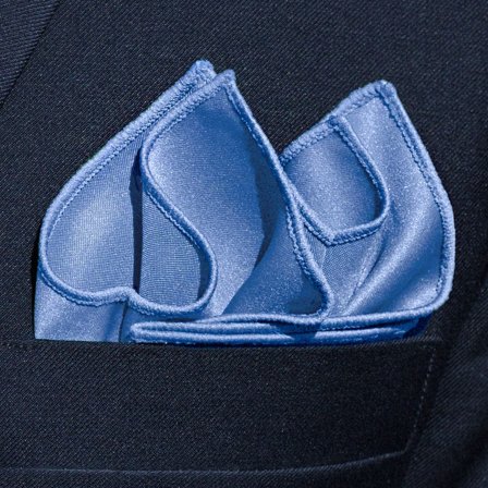 Pochette de costume classique bleu ciel pour hommes - Pochettes de costume de couleur unie
