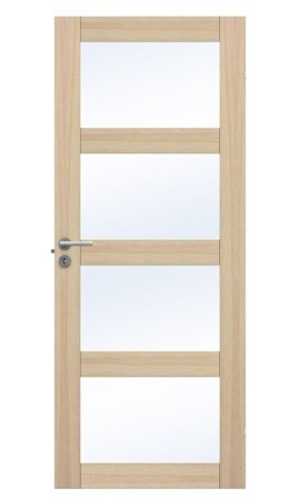 Swedoor Unique GW 04L Innerdörr vitpigmenterad ek 725x2040 mm, Dörrar