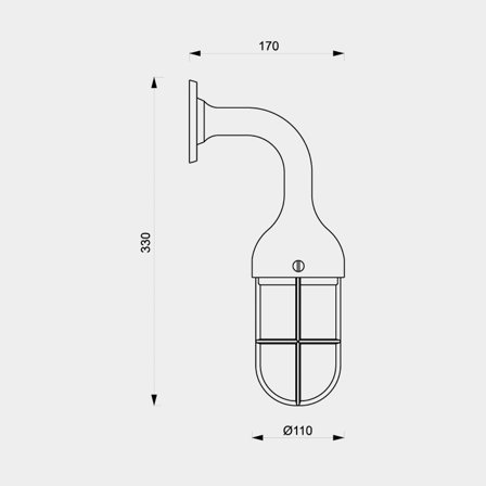 Foresti Vägglampa m. galler Kromad