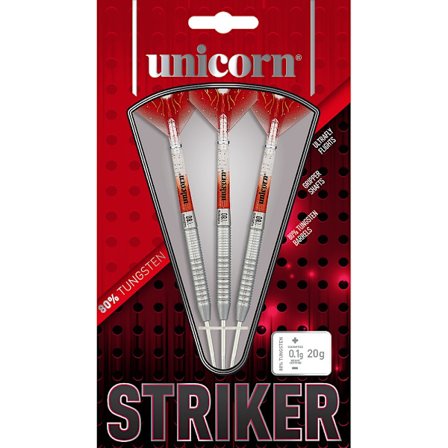 Unicorn Striker Tungsten Darts (3-pack) 24g Silver/Röd