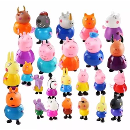 25 st Peppa Pig Familj Vänner Emily Actionfigurer Leksaker - Snabb Leverans