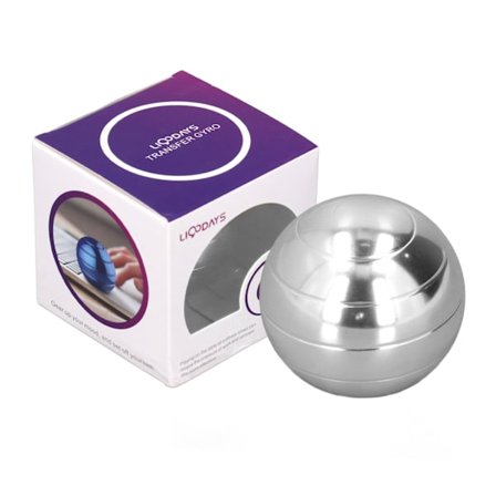 45 mm diameter gyroskopboll i legering, roterande, ångestlindrande fingertopp, dekomprimeringsspel, silver