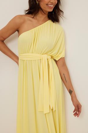 NA-KD Trend Maxi robe drapée - Robes drapées - Jaune - XX-Small