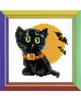 Broderikit Tavla Svart Katt - Riolis