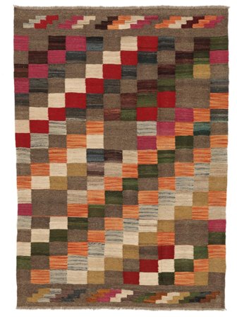 Håndvevd Kelim Ariana Trend Teppe 125X175 Brun/Svart