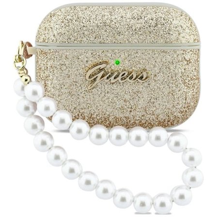 Guess Glitter Pearl Strap-etui for AirPods Pro 3 - Gull