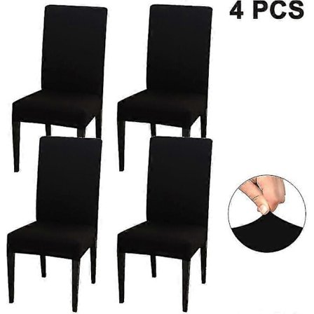 4-delt Spisestuestol Betræk Sæt, Aftageligt, Justerbart Kort Spisestuestol Betræk, Betræk Til Mad, Hotel, Ceremoni, Bryllupsbænk
