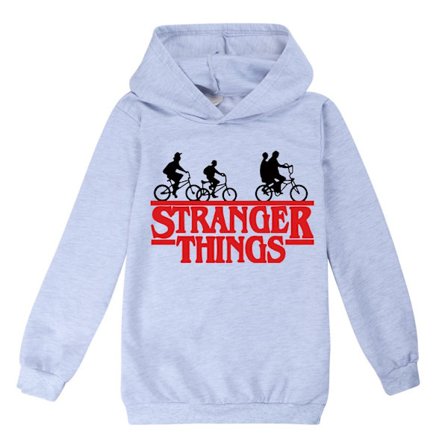 Drenge Stranger Things Hoodie Sweatshirt Trøje Trøje Udendørs Grå