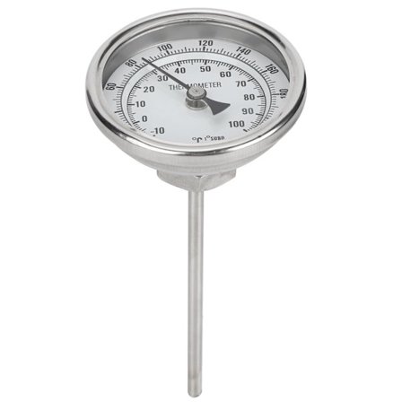 1/2 NPT-gjenger urtavle i rustfritt stål Homebrew vannkoker termometer 0‐220°F /‐10‐100°C