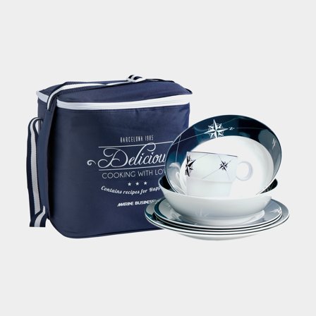 Service de table en mélamine Marine Business Northwind, blanc/bleu, 17 pièces