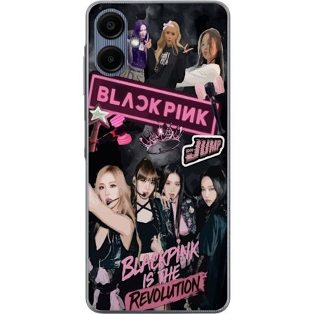 Kompatibel Mobilcover til Samsung Samsung Galaxy A06 BLACKPINK kollage med scenebilleder, krone, lysestænger og teksten Blackpink Is The Revolution i