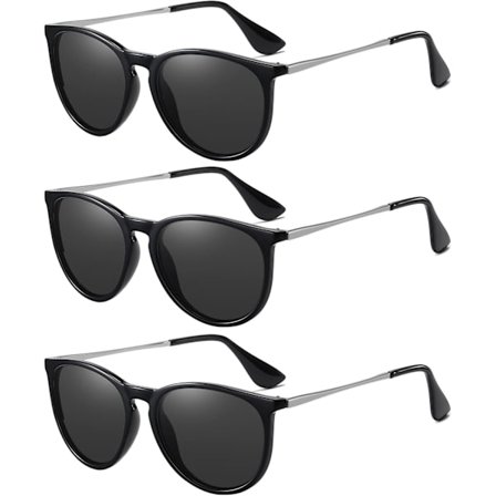 Solbriller Dame Herre Vintage Polariserte Retro Solbriller Dame Solbriller Runde Klassisk UV-beskyttelse