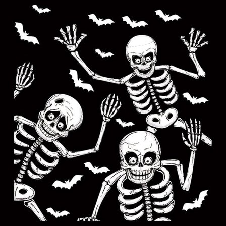 Skelet Halloween Vindue Deko Stickers, Genanvendelige Horror Sticker Pvc Sticker, Aftagelig Vindues Dekal Butiksvindue Klamrer Stickers Dekorationer