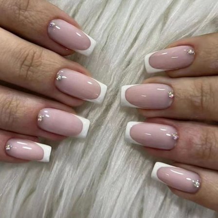 24stk False Nails Long Square French