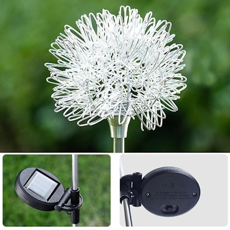 2 stk. Solcelled Løvetand Lys Jordforbindelseskabel Vandafvisende