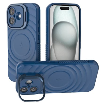 Mobilskal till iPhone 17 MagSafe Ripple Texture Kickstand - Blå