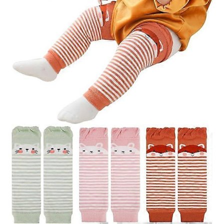 3-pakning Baby Legg Varmere for Småbarn, Søte Dyremønstrede Lange Benvarmere Knestrømper for Baby Barn Små Jenter 0-3 År, One Size