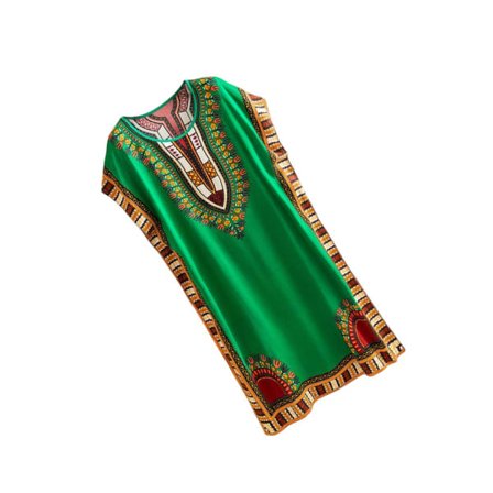 Damekjole til strandferie, boho elegant etnisk kjole, grøn