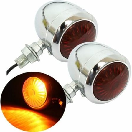 2 st Blinkers Signalljus Blinkande Lampa för Harley Davidson Cafe Racer
