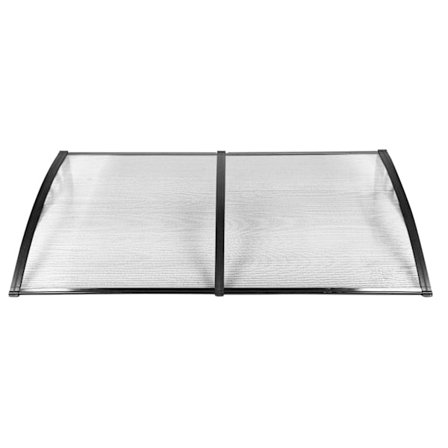 Vindusdør Markise Baldakin Transparent Balkong Utvendig Solskjerm Vindtett Stille med Plast Stål Brakett 100cm Utvid 200CM Mot Vegg