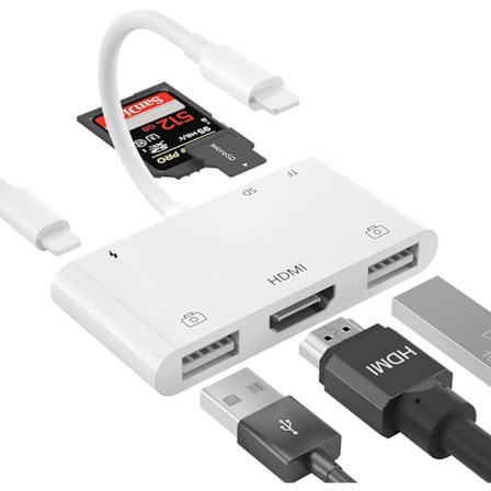 HDMI OTG-sovitin, HDMI USB-keskitin, Lightning-HDMI digitaalinen AV 6-in-1