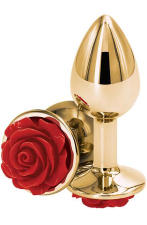 NS Novelties Rose Buttplug Small Red Analplugg metall - Blushme.se