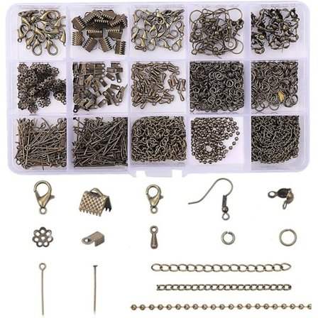 500 stk. 10 Stilarter Tibetansk Legering Antik Bronze Spacer Perler Gear Bicone Blomst Metal Spacere til Armbånd Halskæde Smykkefremstilling