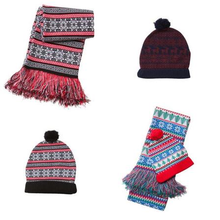 Juligt Set Med Mössa & Halsduk - 3 Olika Färger Röd/svart/vit