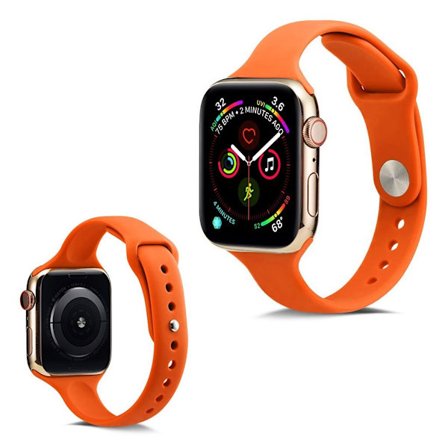 Apple Watch Series 5 40mm yksinkertainen silikoninen kellonauha - Oranssi