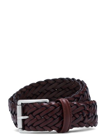 Anderson's Classic Woven Leather Belt - Brown - 110 x 110