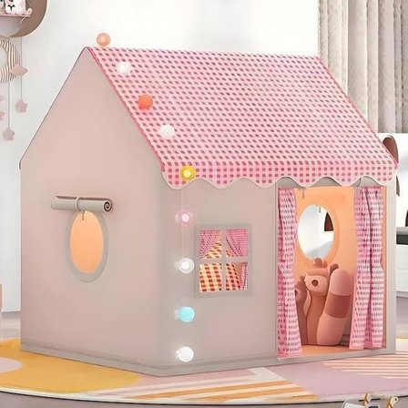 Lasten leikkiteltta sisätiloihin – Sänkyteltta ja leikkimökki ikkunalla, prinsessateltta lastenhuoneeseen[BT]