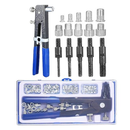86-delt sett med mutterverktøy for blindmuttere, håndmutterverktøy, skiftenøkkel, gjengede innlegg, mutterverktøy for blindmuttere med metriske 