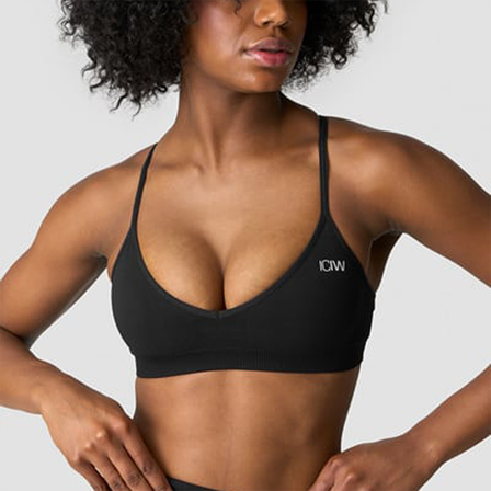 Sports-BH ICANIWILL Seamless Sports BH Sort - Bodyman.dk