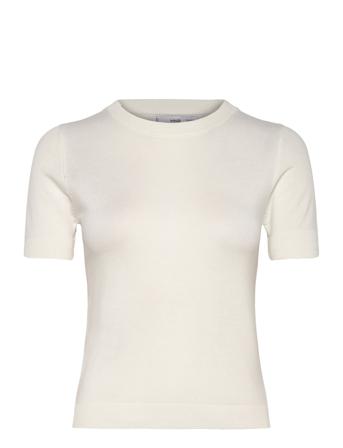 Short-Sleeved Fine-Knit Sweater Cream Mango