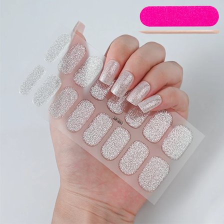 16 Tips Semi-Härdade Gel Nagelstickers Ren Färg UV/LED Lampa Gel Nagellack Wraps Långvarig Full Täckning Gel Sticker Nageldekoration##