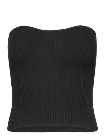 Knitted Tube Top T-shirts & Tops Sleeveless Svart Gina Tricot*Betinget Tilbud