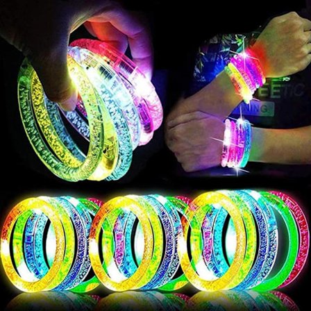 3-pak - Glowsticks - Blinkende LED Armbånd multifarve