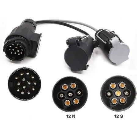 13-polet Caravan Trailer Trækstang Stik Adapter Til 7-polet 12n Og 12s