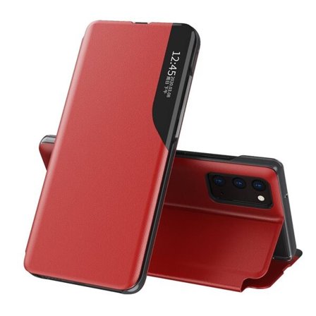 Eco Leather View Case elegant bokhylleveske med kickstand for Samsung Galaxy A72 4G rød