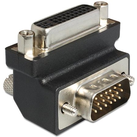 Delock Adapter DVI 24+5 female / VGA 15 pin male 90°angled - VGA-adapter
