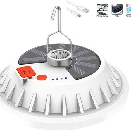 Uppladdningsbar campingbelysning med fjärrkontroll utomhus tältlampa solcellslykta