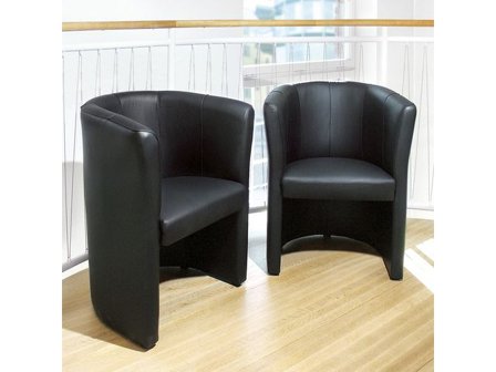 Fåtölj i club-stil, läder, 770 x 590 mm, svart, - Lyreco - Kontorsmöbler och inredning - Stolar och sittmöbler - Fåtölj