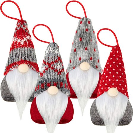 4 stk. Nisser Juletræ Hængende Ornamenter Håndlavede Svenske