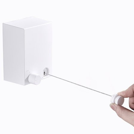 Hvid Retractible Tøjline 4m Retractible Tøjline med Justerbar Flettet Rustfrit Stål Poleret Ståltov, Indendørs Udtrækkelig Tøj Tørring