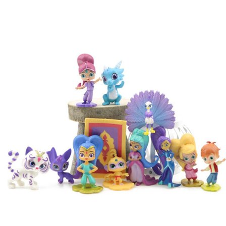 12 stk. Shimmer and Shine Figur Legetøj Børnefødselsdagsgave
