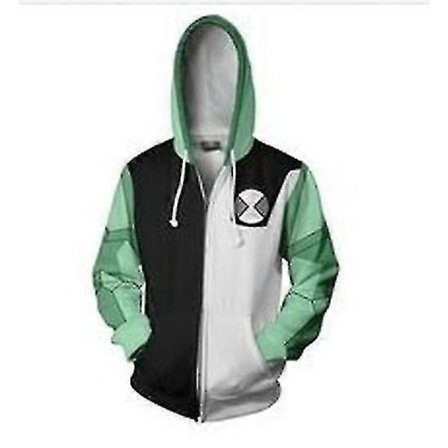 Game Ben 10 Alien Force hettegenser Halloween Cosplay Kostyme Menn 3D Trykt Høst Lang Ermet Hettegenser Glidelås Genseren - Perfet