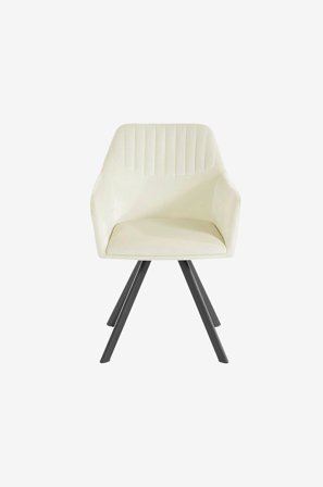 Loft24 - Spisebordsstol med armlæn BELLA, 2-pak - Hvid - Stole med armlæn - Fra Homeroom